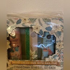 BRAND NEW HAND CREAM DUO WITH NAIL FILE! NIB! NWT! SMOKE FREE HOME!